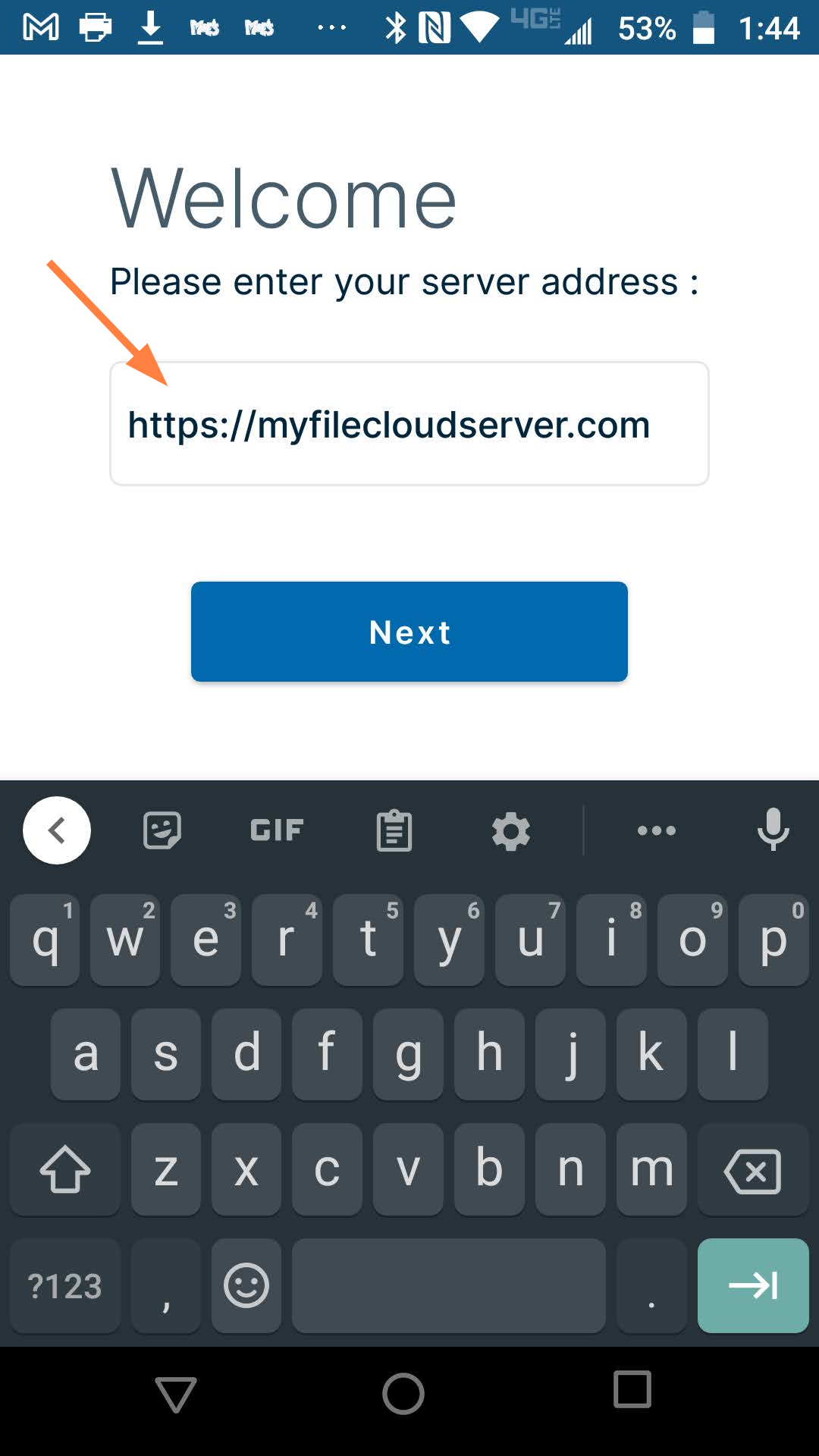 Enter server address.png